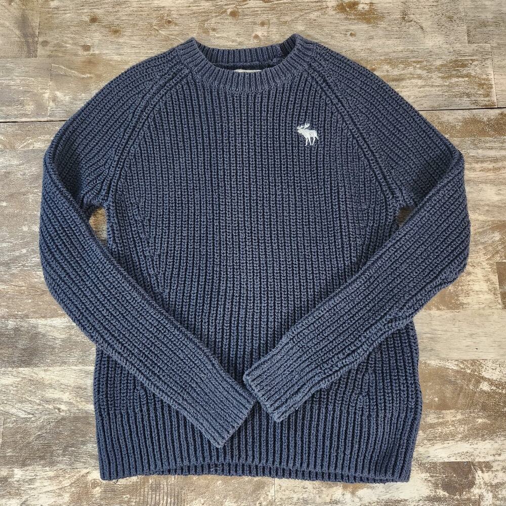 Abercrombie Kids Fisherman 11/12 Blue Cable Knit Sweater Preppy Old Money